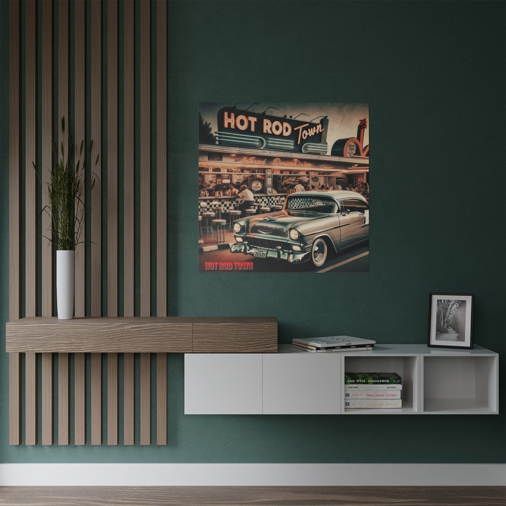 Vintage Hot Rod Town Satin Posters, Classic Car Décor, Retro Wall Art, Automotive Enthusiast Gifts, Unique Home Decorations