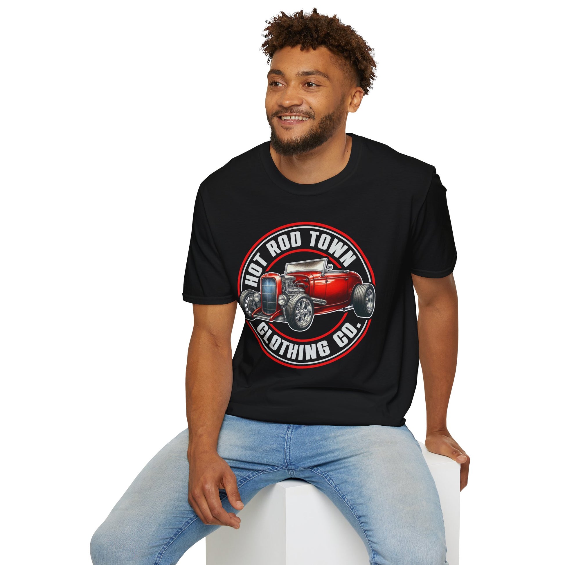 Hot Rod Town logo front of T-shirt