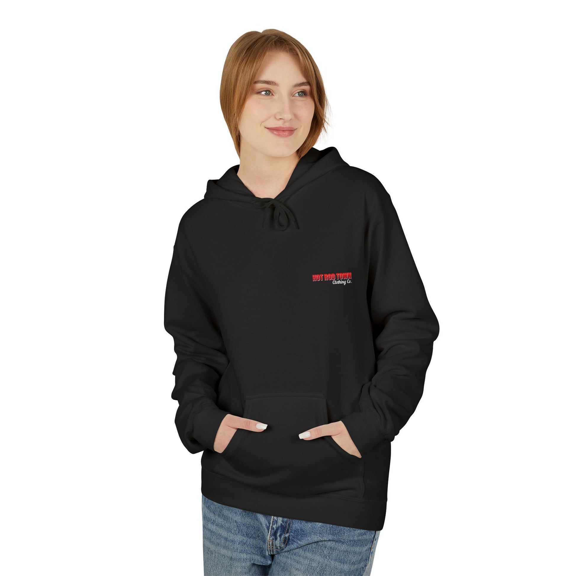 Hot Rod Town black fleece hoodie sweatshirt