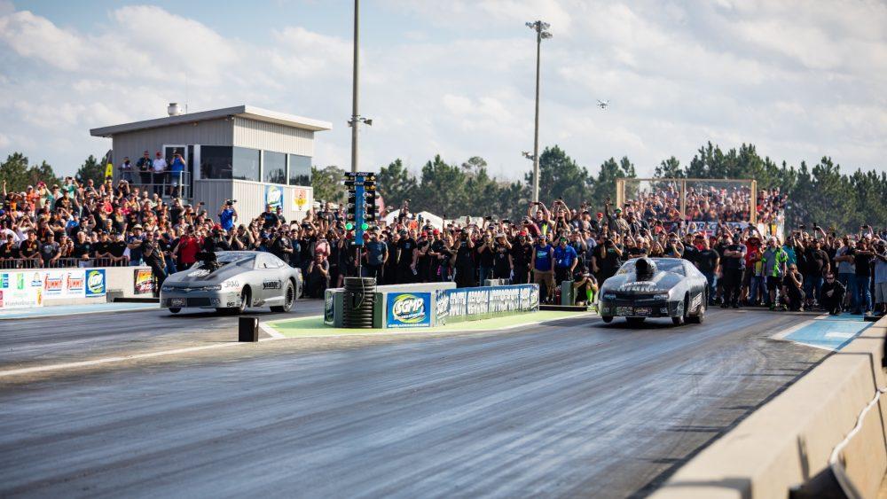 Performance and motorsports experiences at Hot Rod Town Garage featuring drag racing, high-performance cars, and live spectator events
